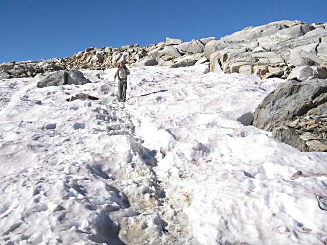 Crossing Snowfield Near Bishop Pass