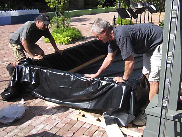 Putting the Pond Liner On