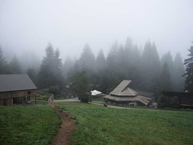 View of Pilchuck Glass School Campus in the Fog