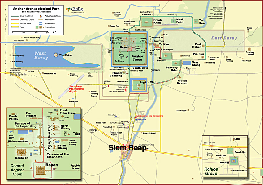 Map of Temples in Cambodia