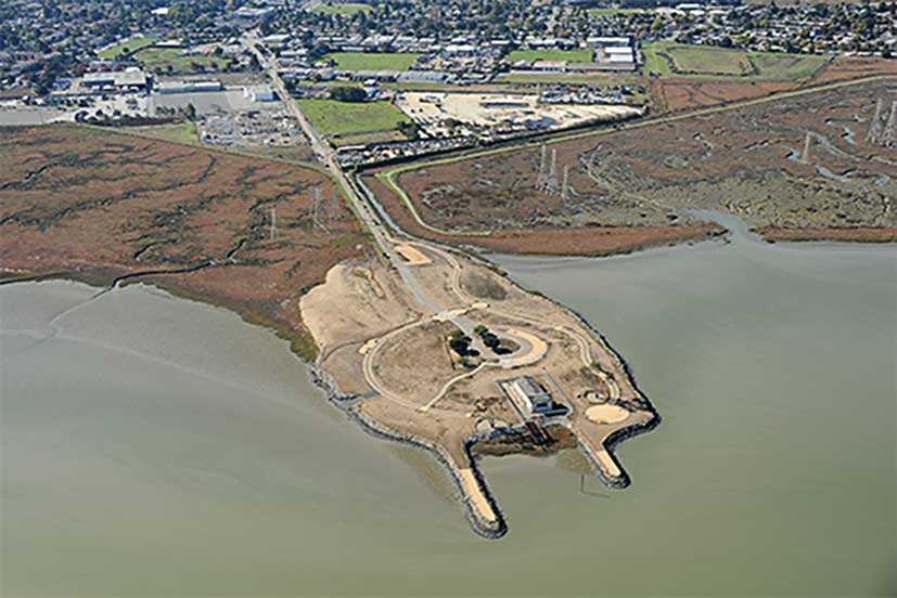 Birds-eye view of Cooley Landing today