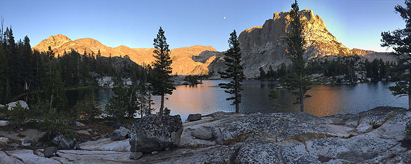 Sunset and Moonrise on Rogers Lake