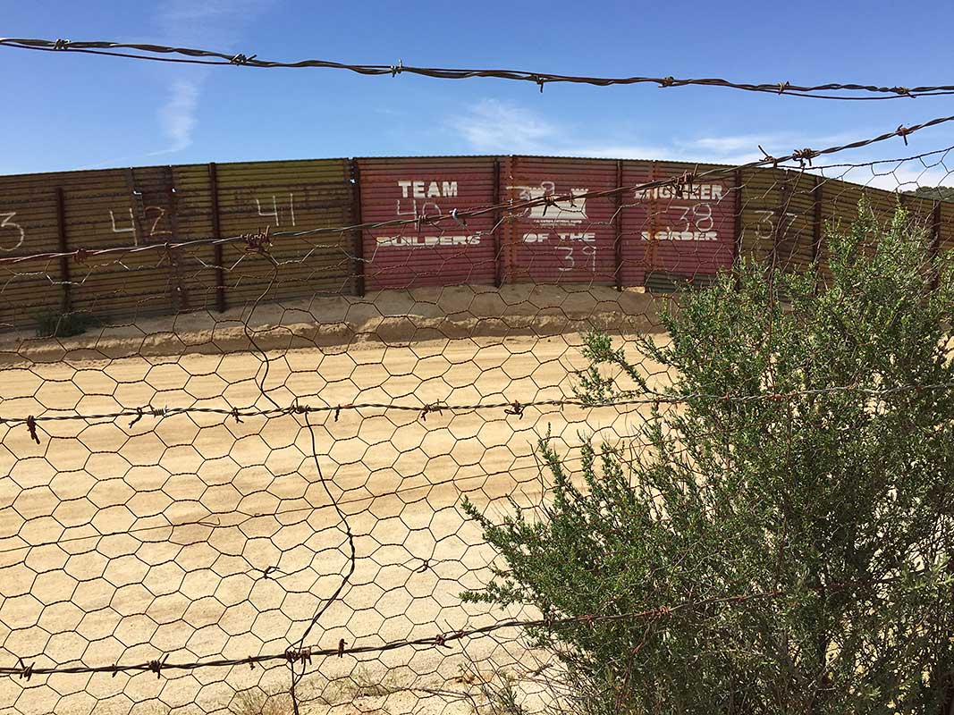 The Border Wall on the US-Mexico border near the PCT terminus