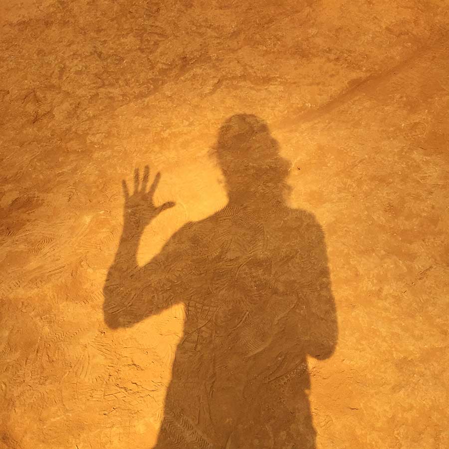 My shadow in the Ochre earth