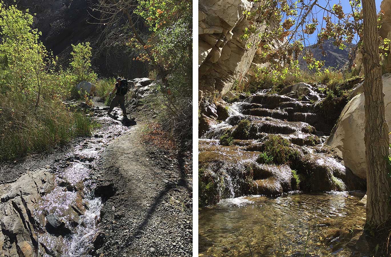 Hiking through water Panamint City