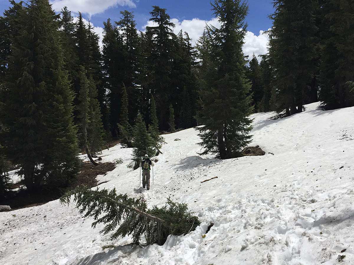 Walking through miles of snow in June
