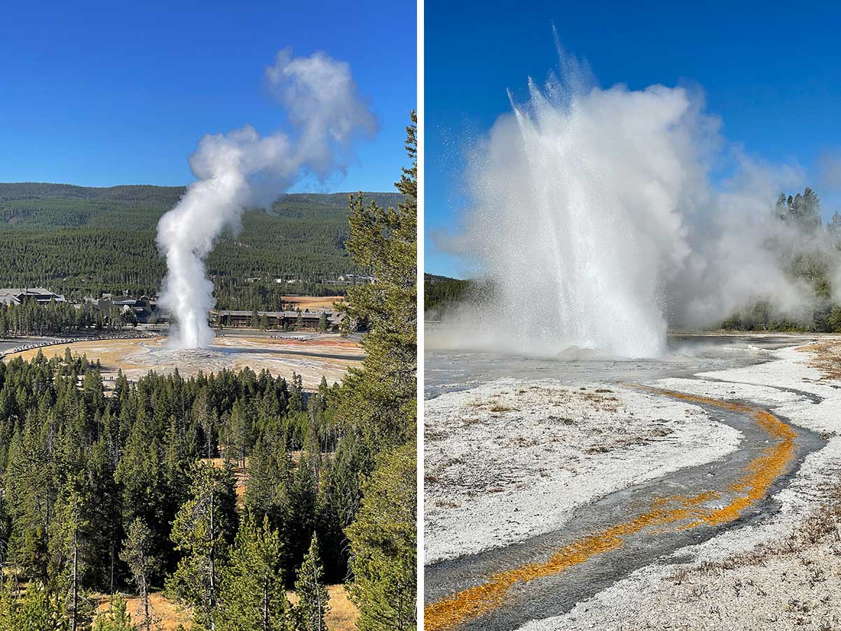 Old Faithful Geyser and Daisy Geyser, Yellowstone