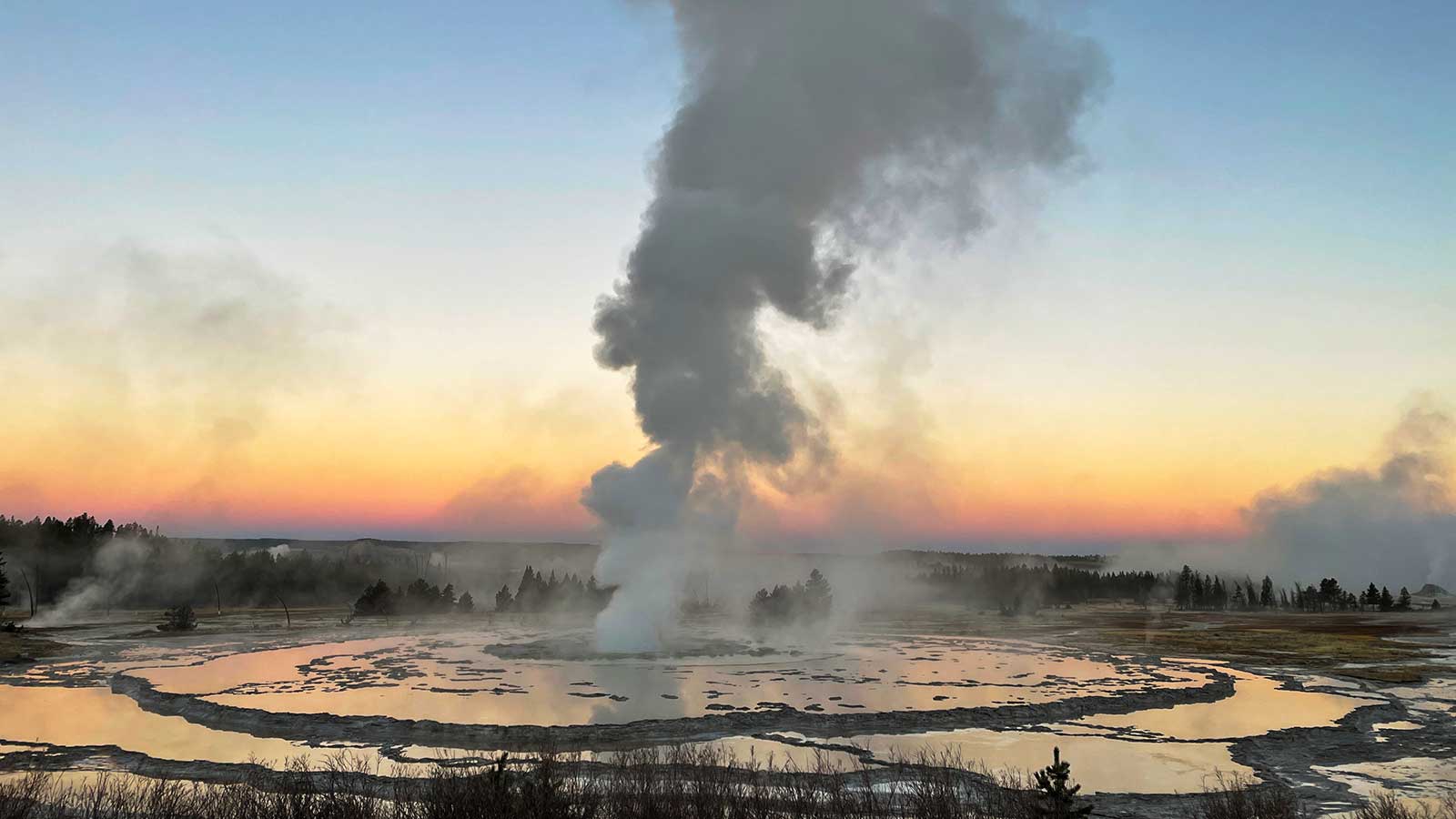 Sunrise at Great Fountain Geyser