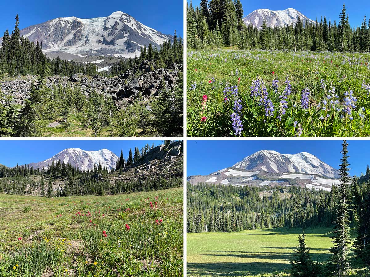 Four different views of Mt. Adams