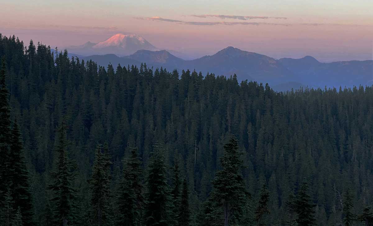 Early morning view of Mt. Rainier