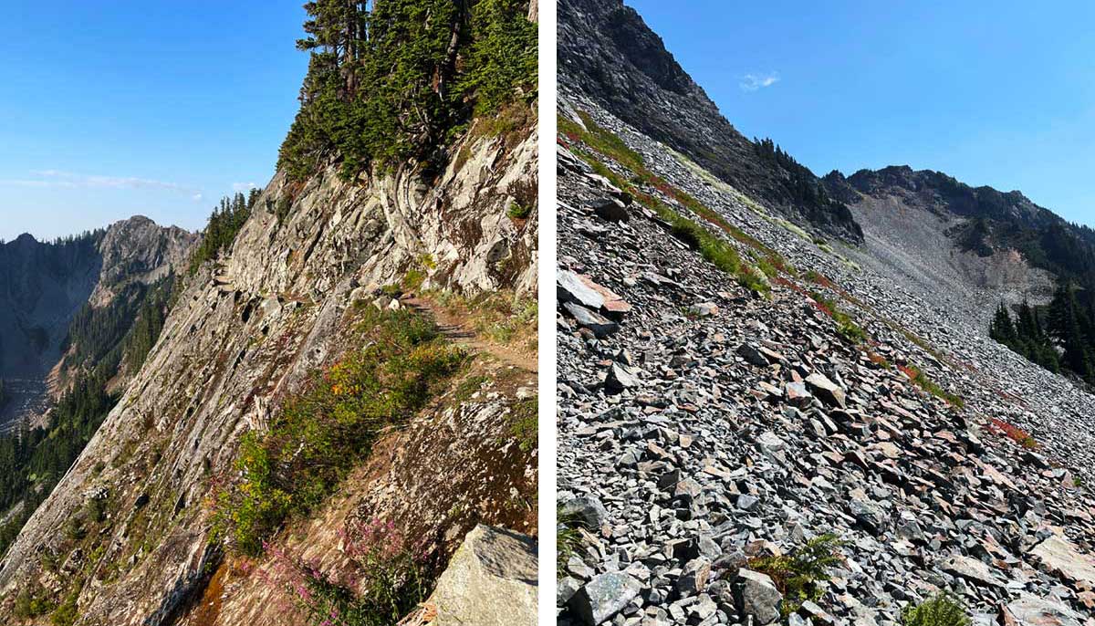 Kendall Catwalk and scree covered trail