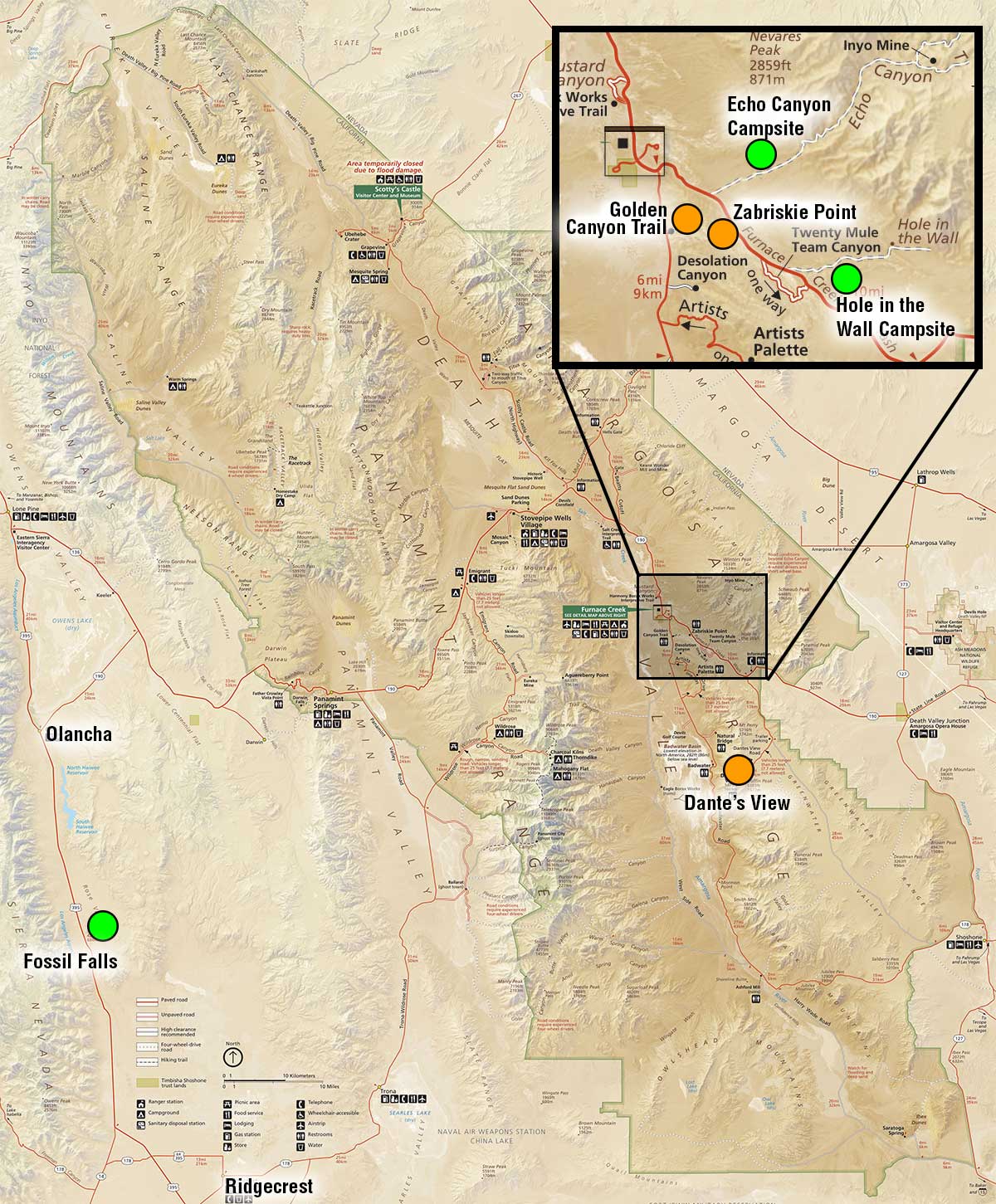Map of Death VAlley