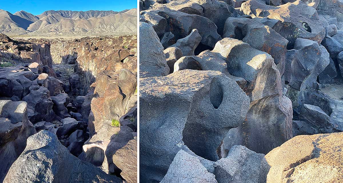 Fossil Falls View with up close detail