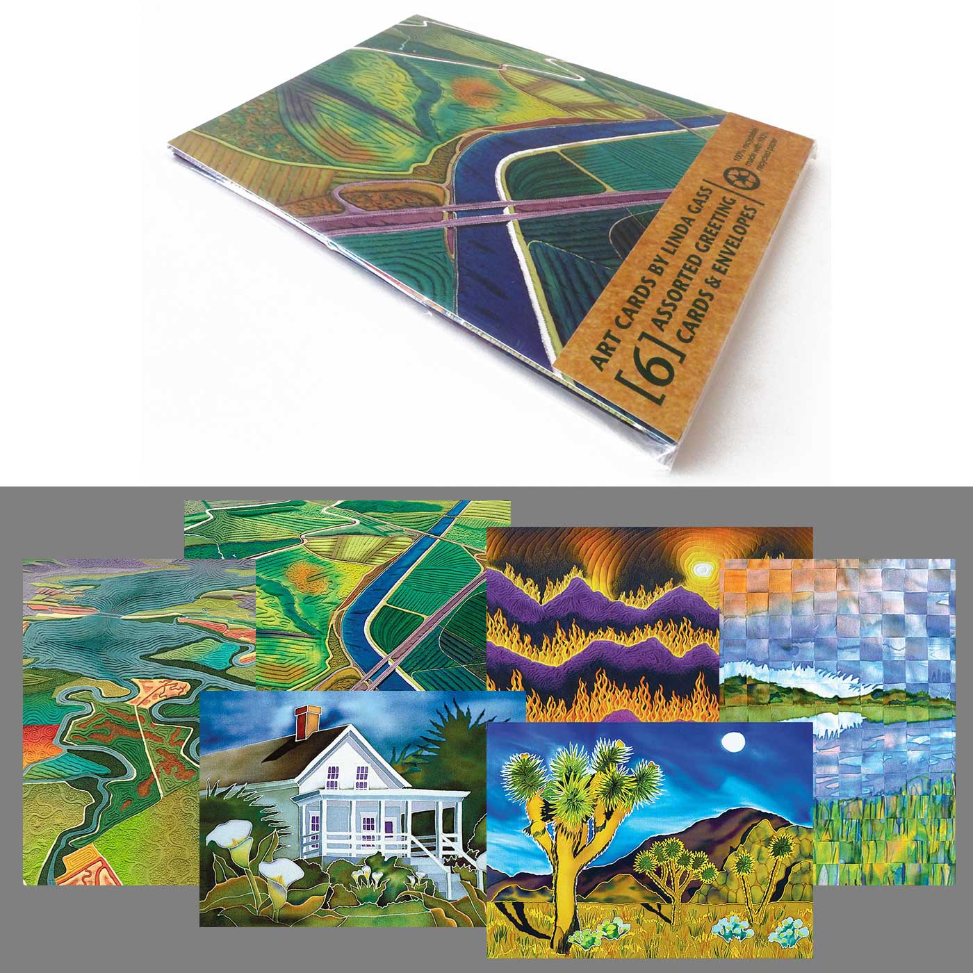 6-pack greeting cards, California Landscapes