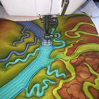 Photo of stitching artwork by sewing machine