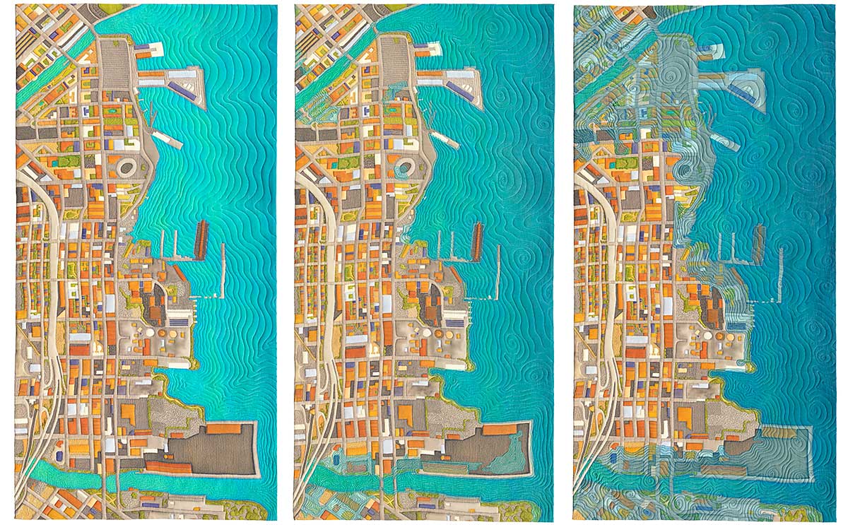 Dogpatch, the sea is rising: 0, 3 and 6 feet