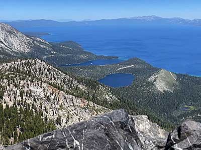 View of Lake Tahoe from summit of Mt. Tallac