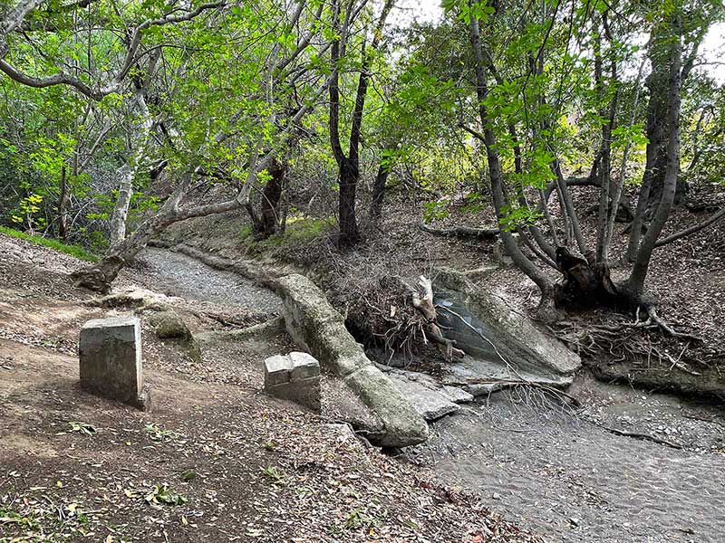 Remains of McKenzie Dam in Heritage Oaks Park